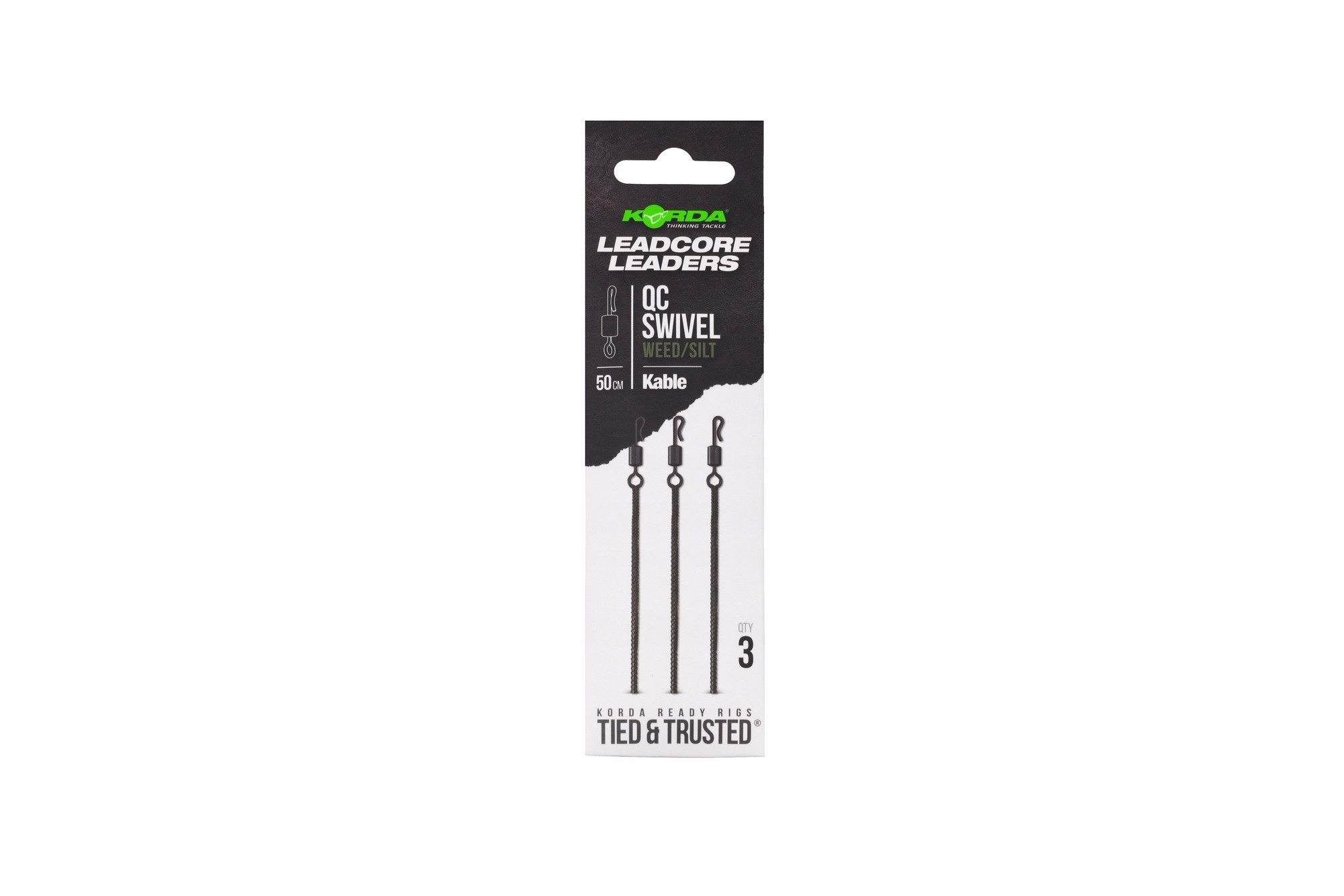 Korda Kable Leadcore Leader Qc Swivel Weed 50cm