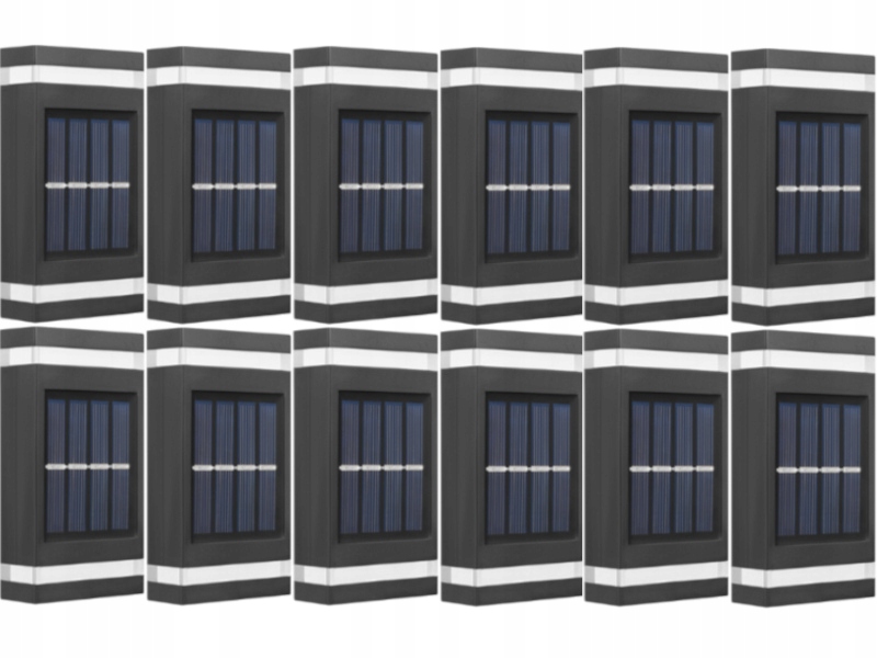 12 x Nástěnné svítidlo Solární Led lampa na balkon Terasa Snímač soumraku