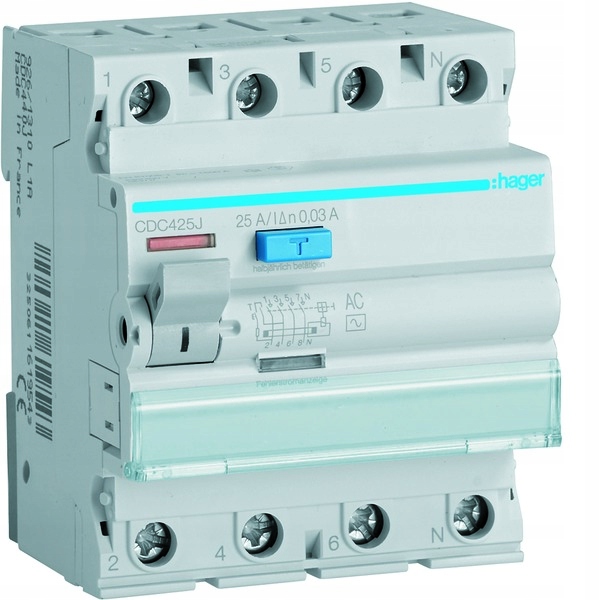 Hager CDC425J Wyłącznik różnicowoprądowy 4P 25A