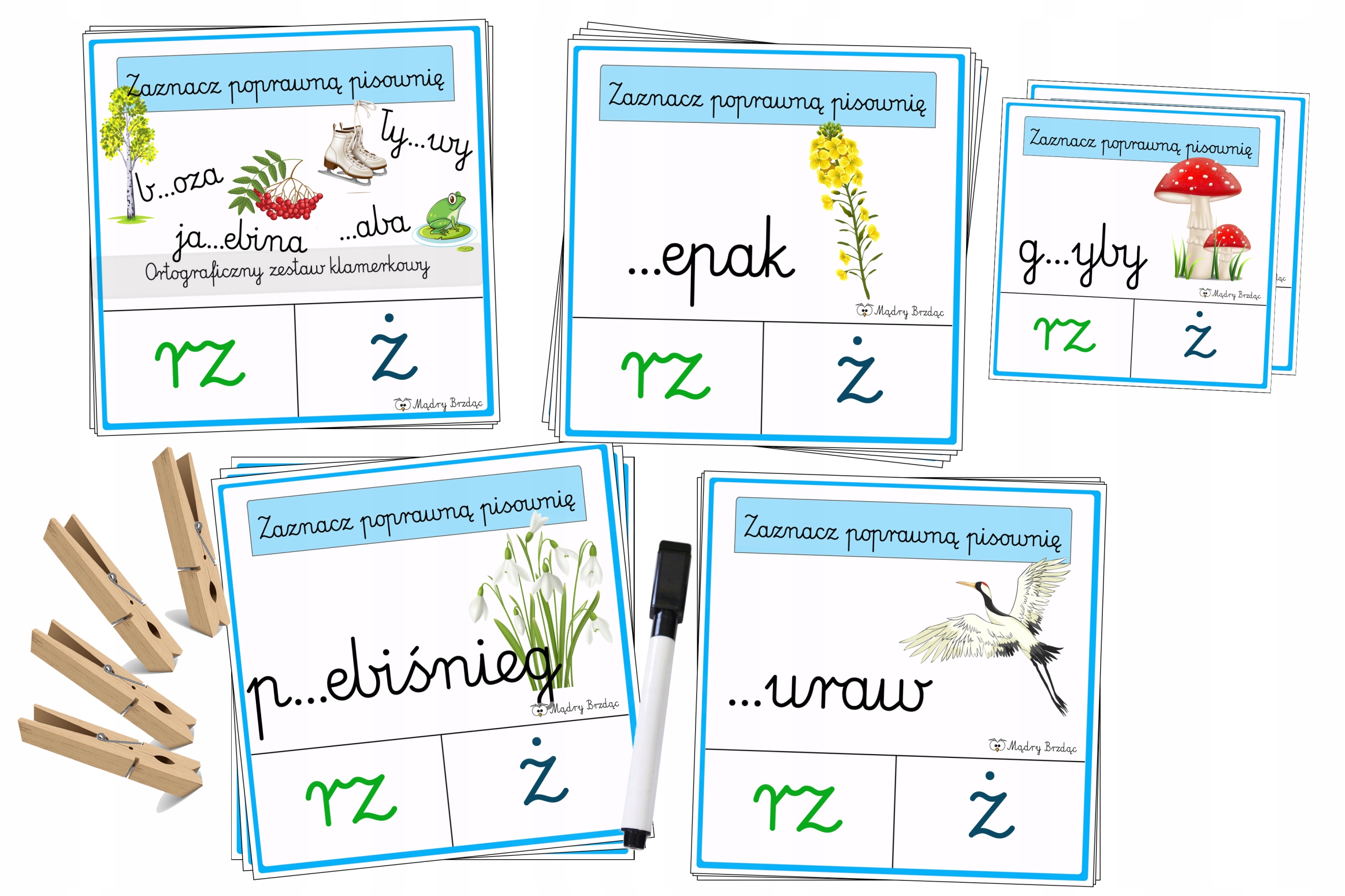 

Klamerkowe Pomoce ortograficzne ** wyrazy z Rz Ż