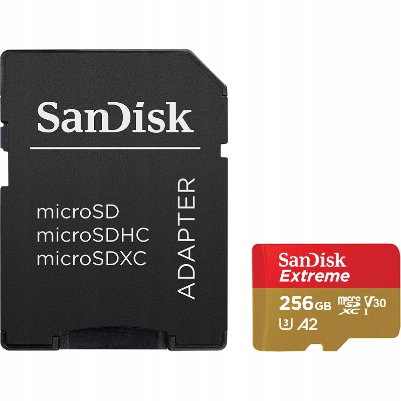 Micro SD карта 256GB SanDisk Extreme 190/130 МБ/с код производителя SDSQXAV-256G-GN6MA