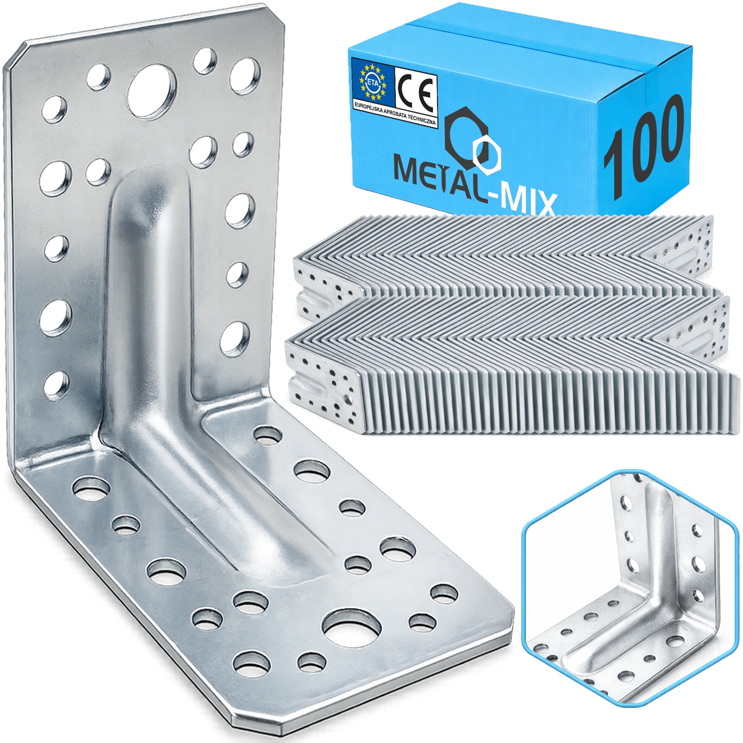 KPL1 Tesařský Montážní Úhelník S Prolisem 90x90x65x2 100kusů