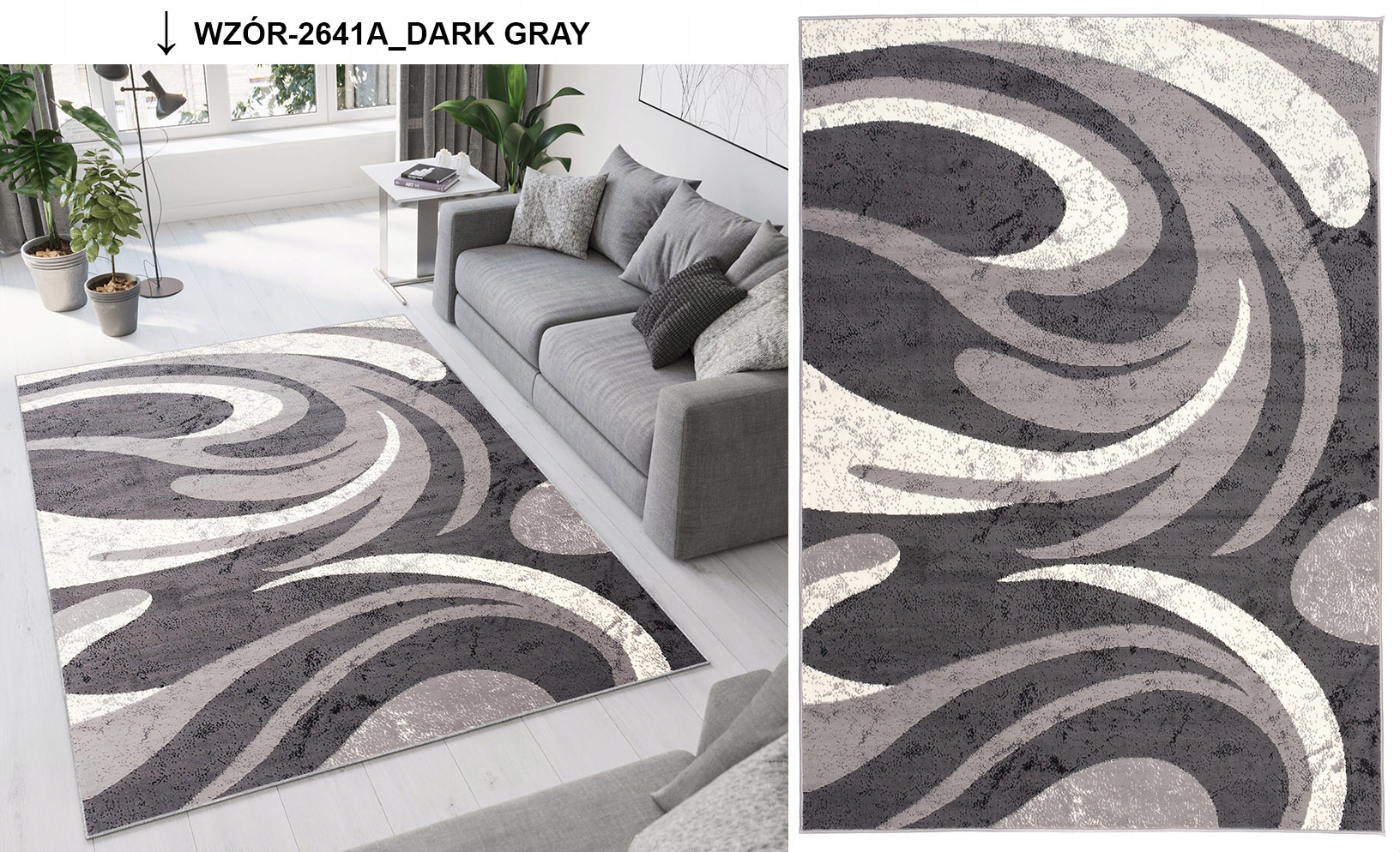 DYWAN 100% PP 200x300 DYWANY BCF KOLOR SZARY Przeznaczenie do wnętrz