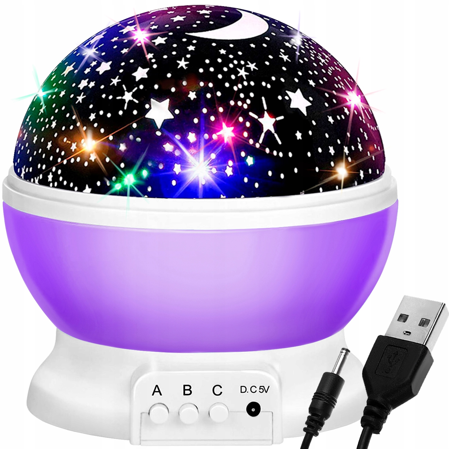 

Lampka Nocna Projektor Gwiazdy Nieba Obrotowa 360