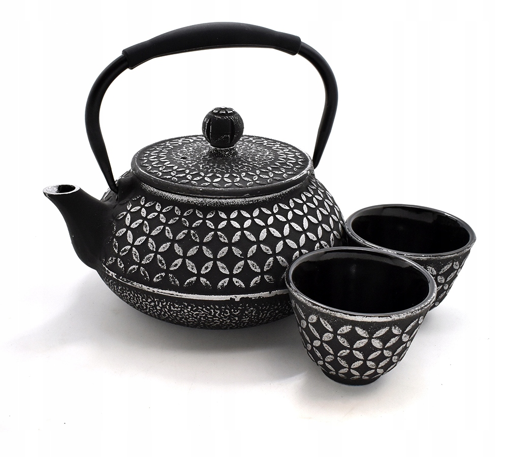 Komplet żeliwny do herbaty Kishii Black 600 ml z czarkami