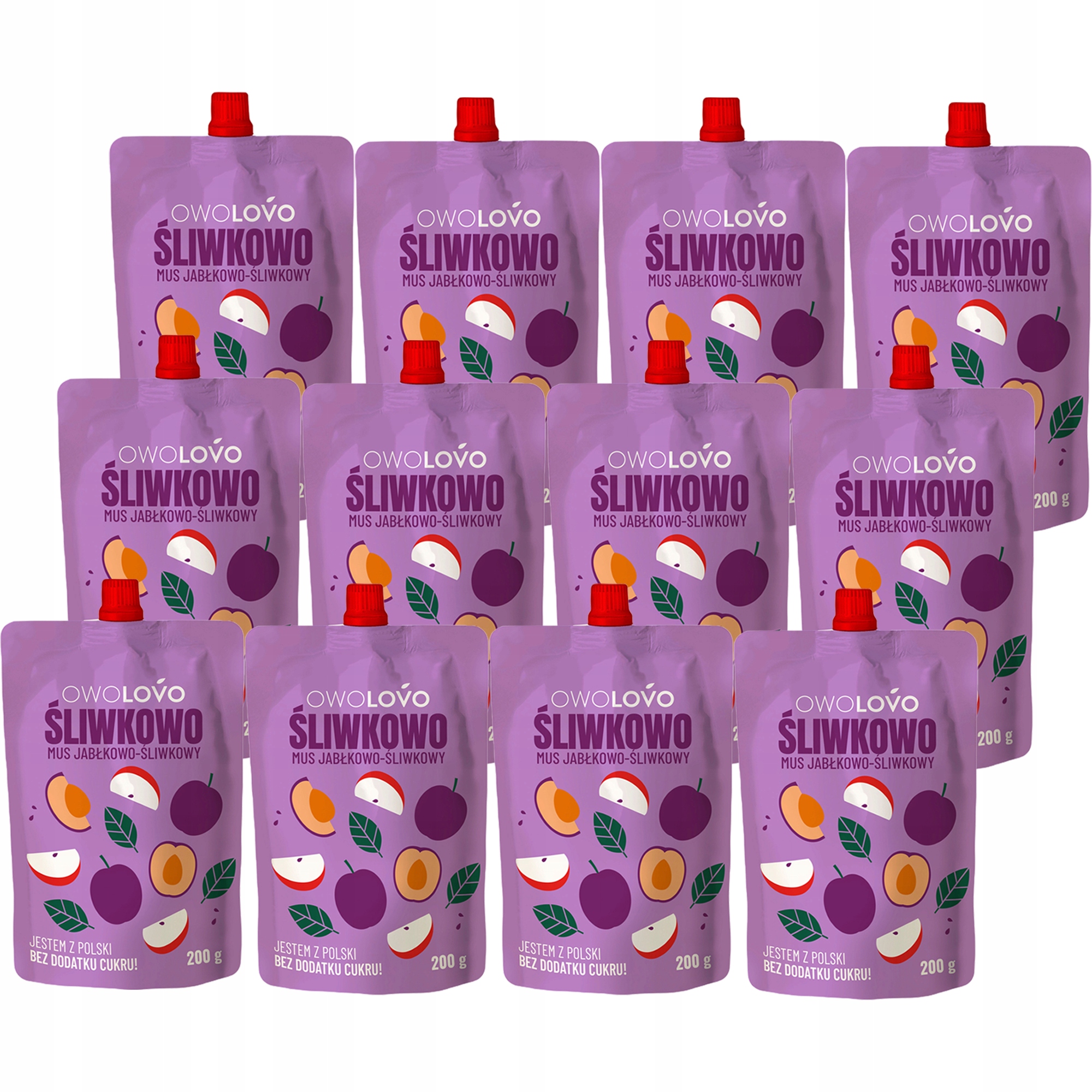 Levně Owolovo jablkovo-švestková pěna Švestkově 200 g x 12 kusů