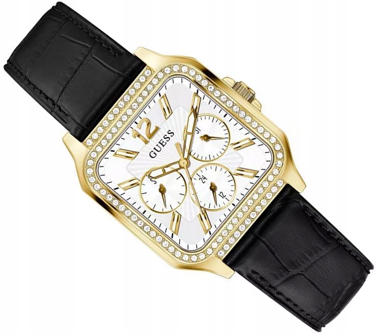 Elegantní Dámské Hodinky Guess GW0309L2 Deco Obdélníkové Na Řemínku Box 35 mm