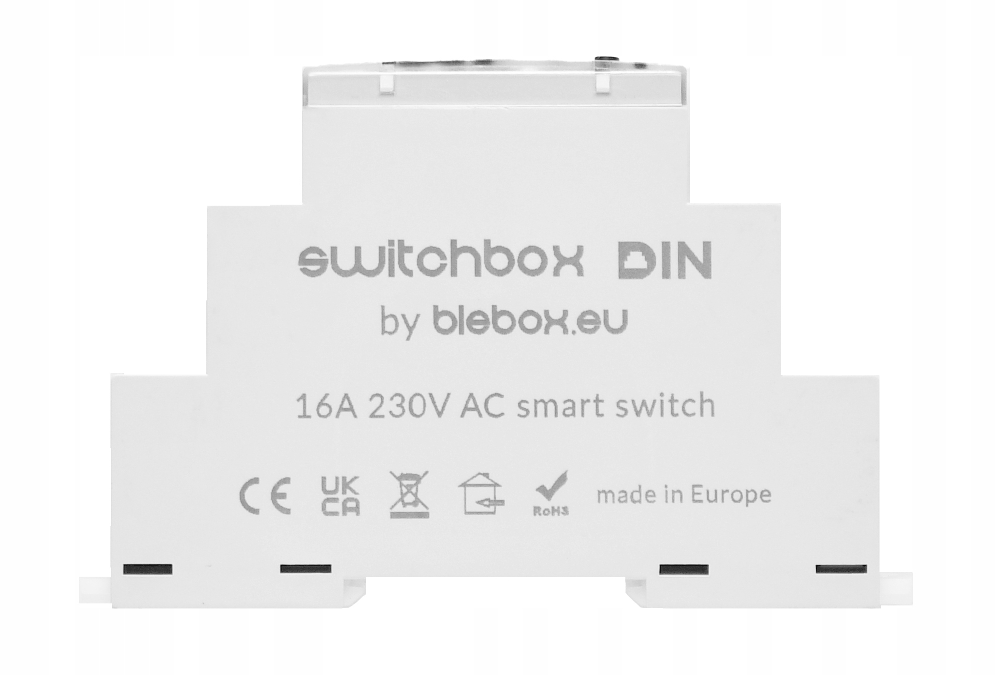 Blebox SwitchBox Din – WiFi relé zapnuto/vypnuto, časovač, harmonogram 230 V Ac