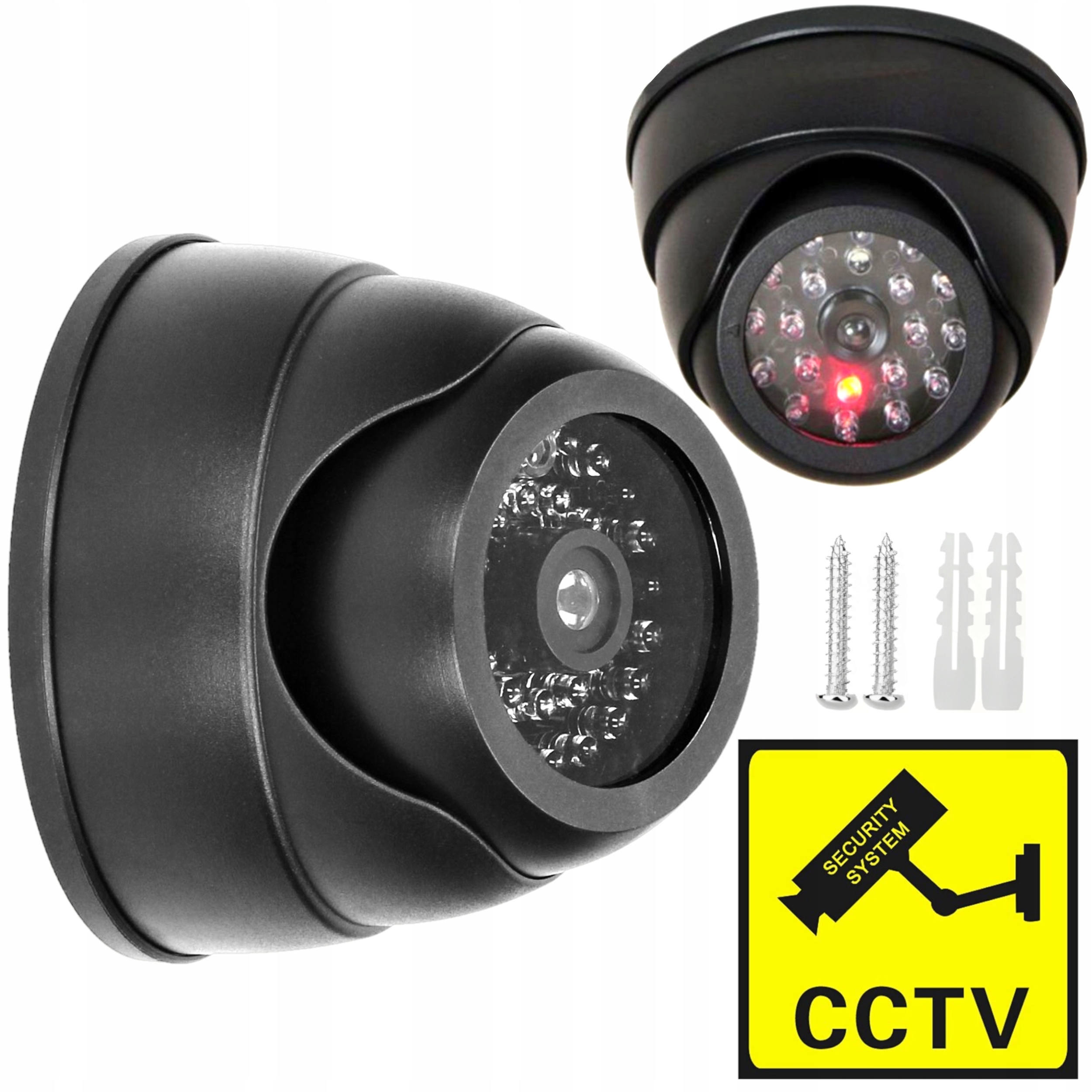 ATRAPA KAMERY MONITORINGU CCTV NA BATERIE Z PODCZERWIENIĄ MIGAJĄCA DIODA