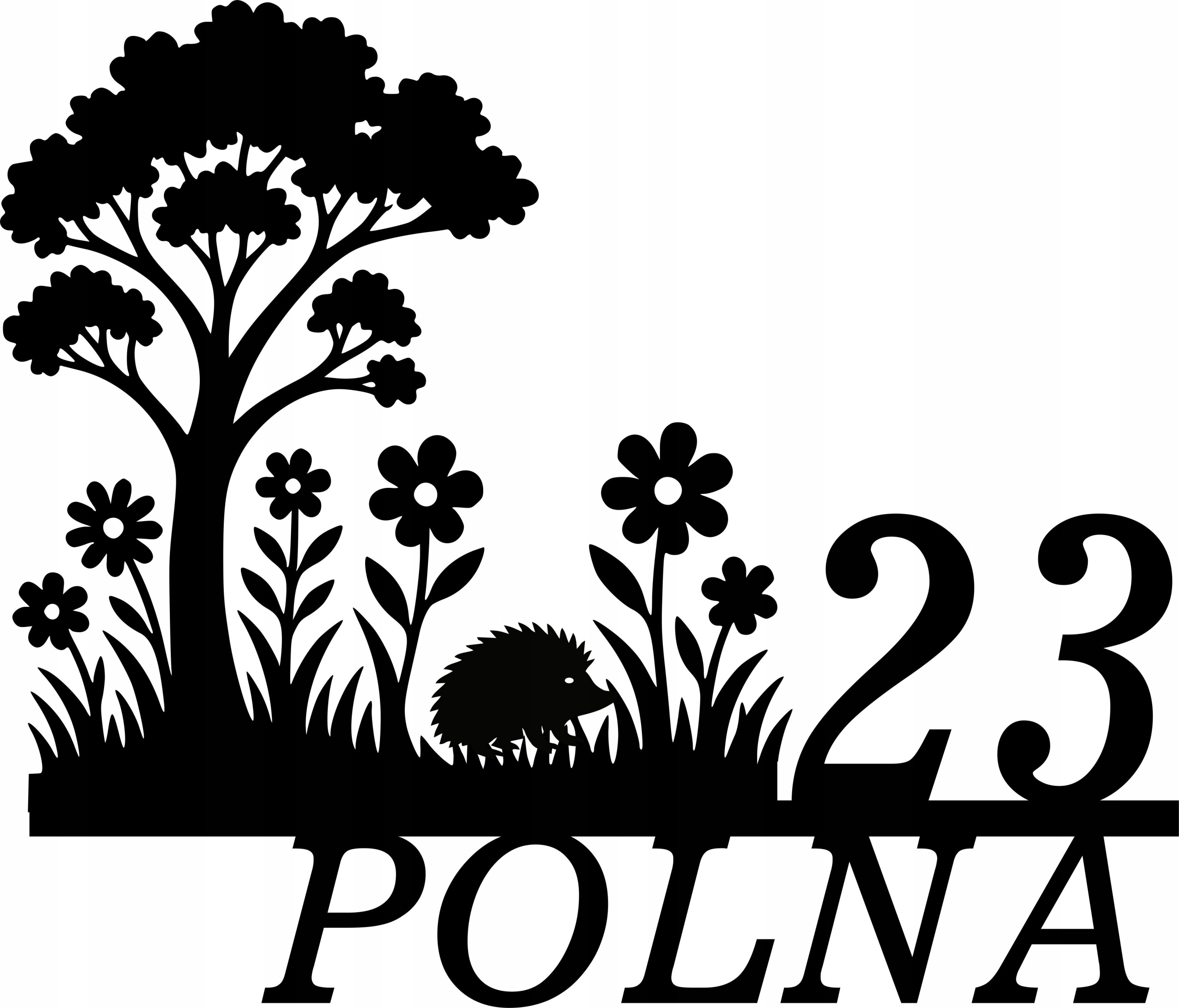 Adresa Tabuľka kov Veľké číslo domu ulica Polna kvety ježko lúka 70 cm