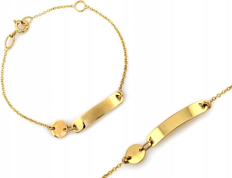 Zlatý náramek 585 pro dítě s plechem r14 je ideální jako dárek 14kt