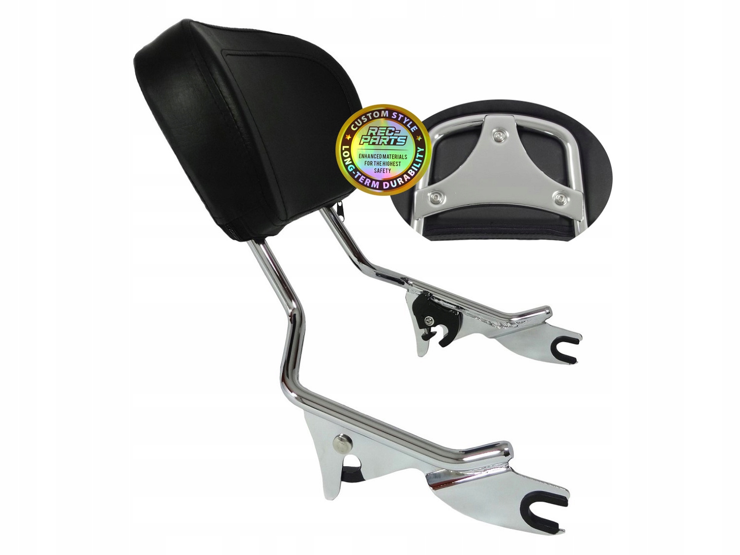 Podpera spolujazdca Sissy Bar Rýchla montáž Chróm pre Harley Touring 09-25