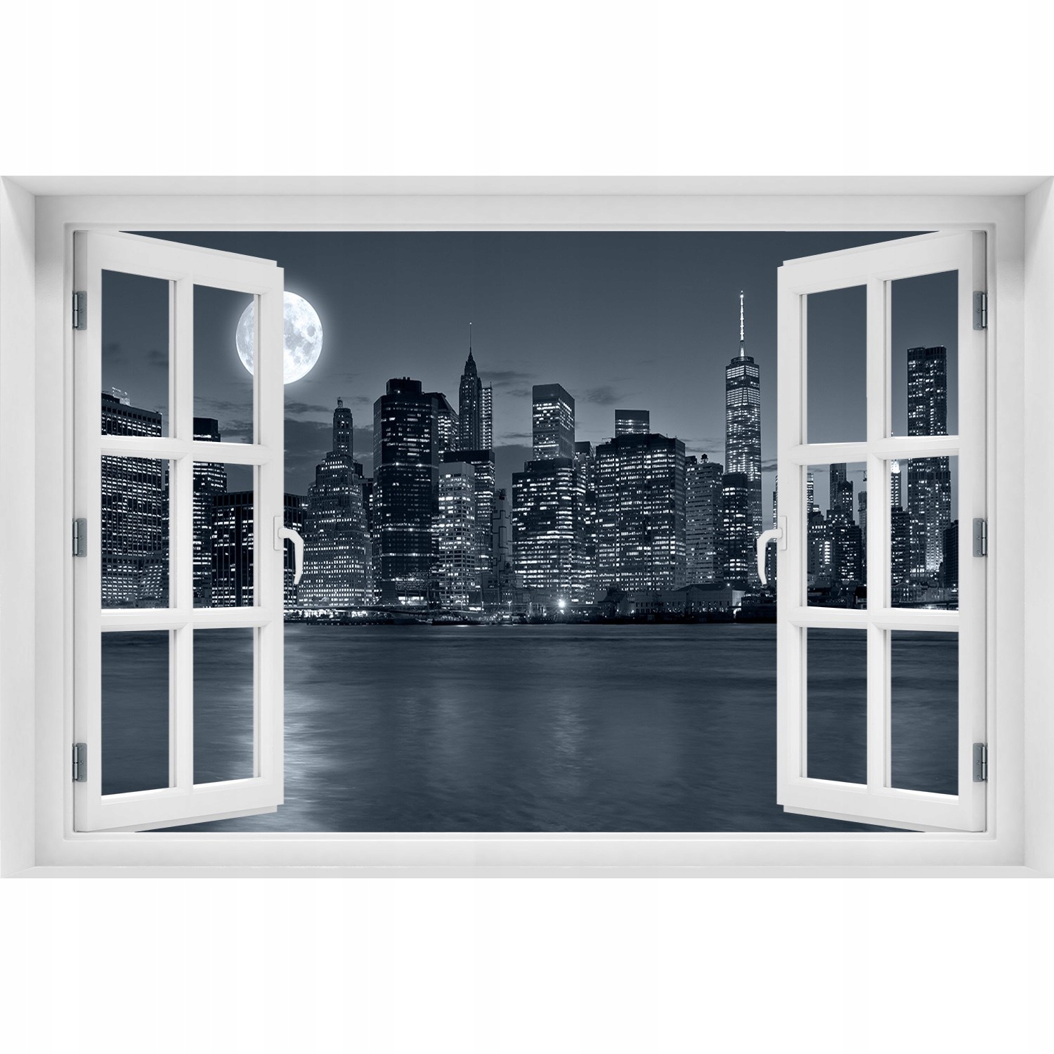 

Fotoobraz Naklejka ścienna 3D Okno Nowy Jork nocą