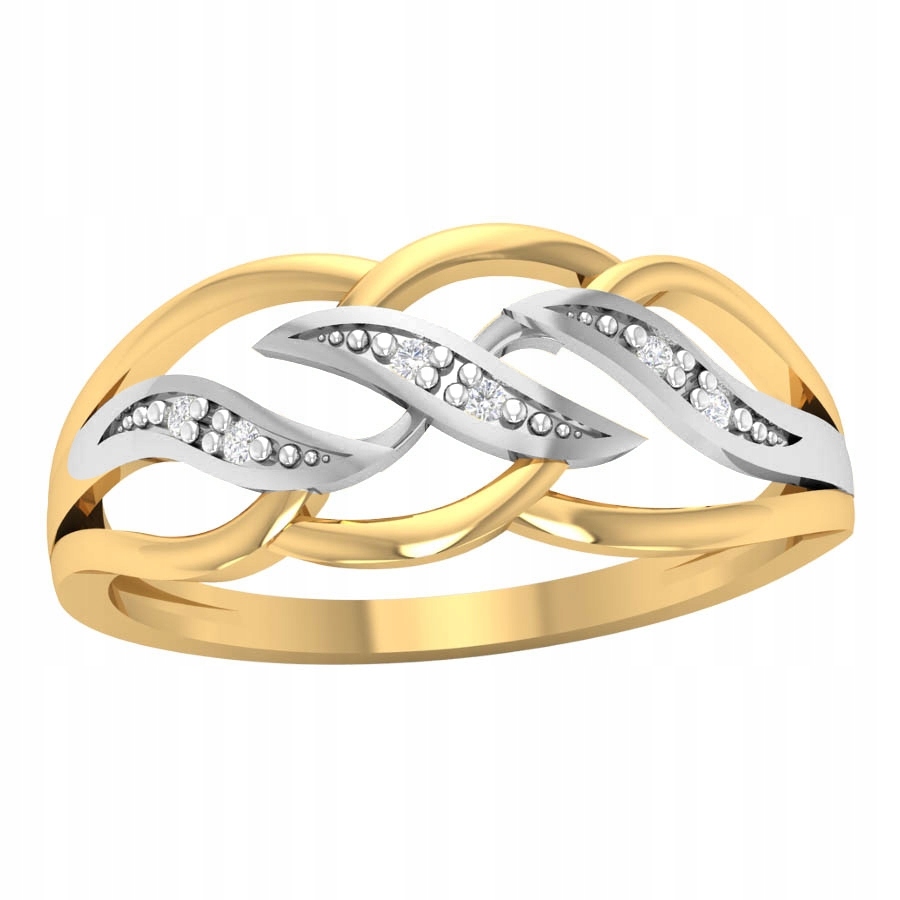 Prstýnek 585 Vzor Vln Rhodiovaný Zirkony