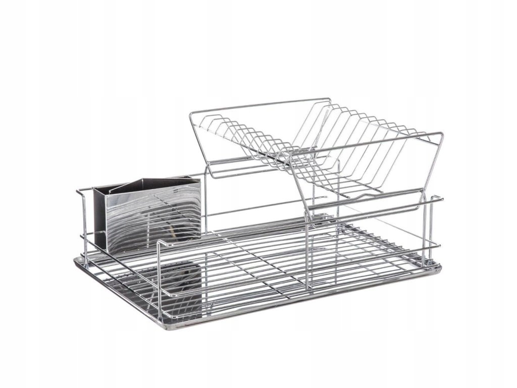 Levně Odkapávač na nádobí dvoupatrový, nerezová ocel, 47 x 24 x 32