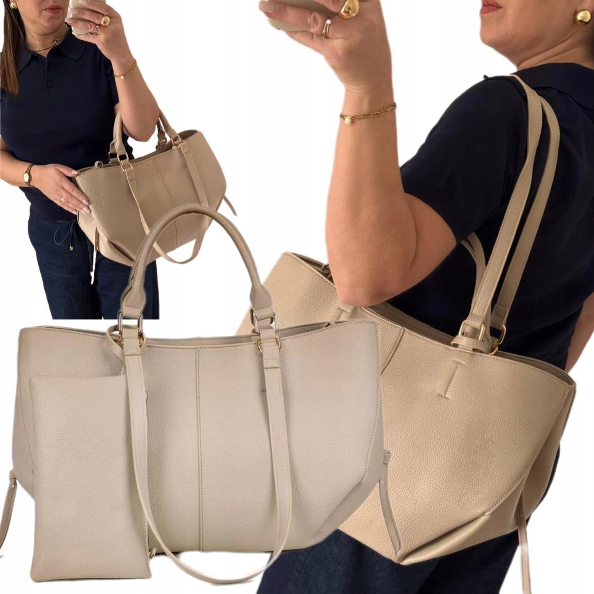 Dámská Kabelka Gallantry Paris Shopper Béžová Taupe Viral Eko Kůže