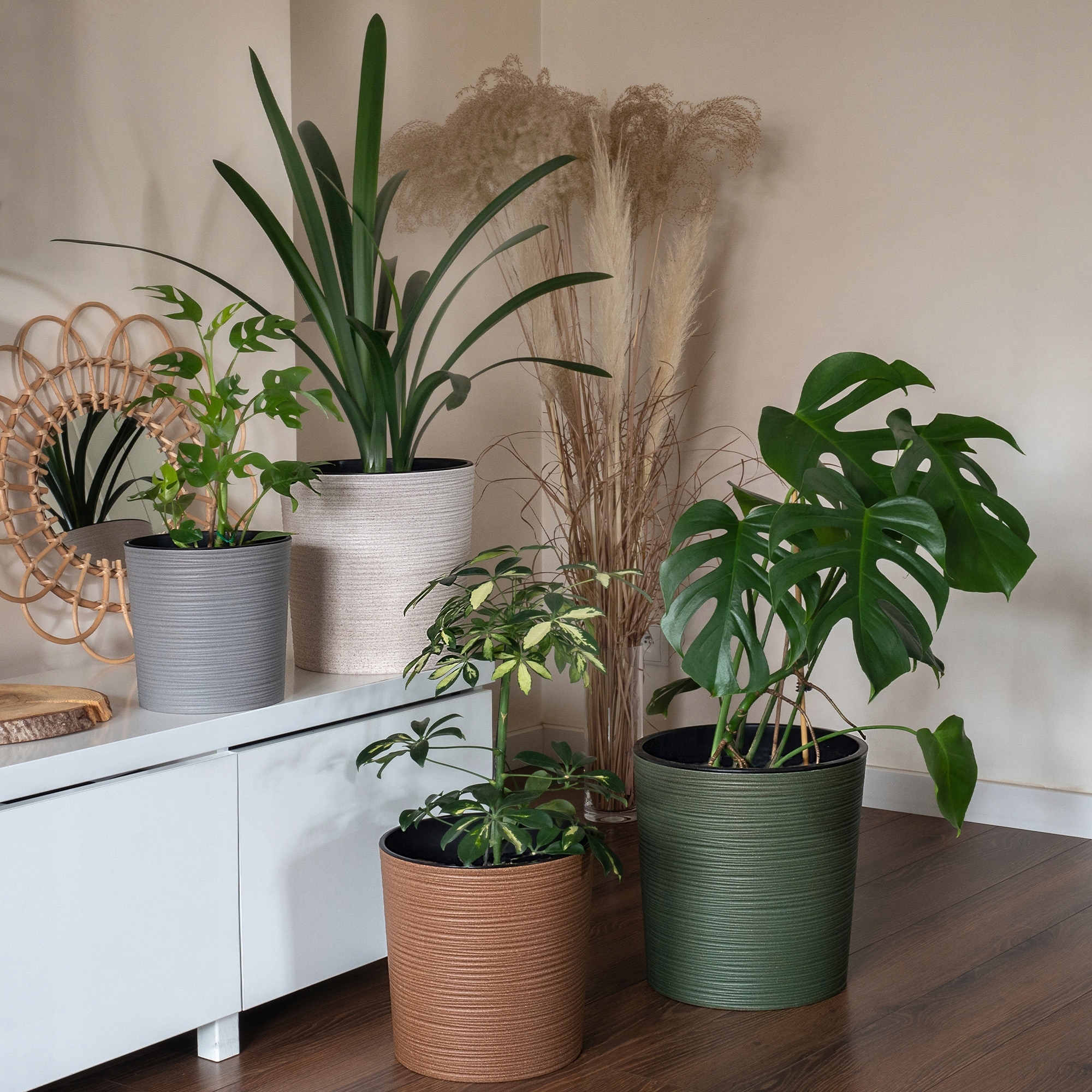 DONICZKA OSŁONKA DONICA MISA NA KWIATY KOLORY 30cm Kolor brązowy