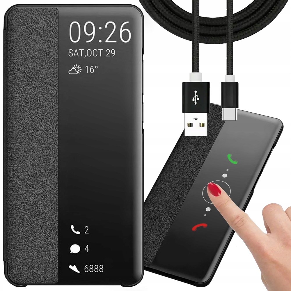 

Etui z klapką do Samsung A32 4G, Smart View +kabel