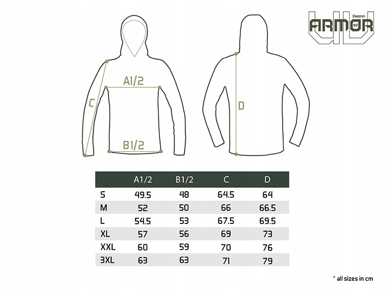 Bluza Delphin UV ARMOR 50+ OLIVE odcienie zieleni r. L Rozmiar L