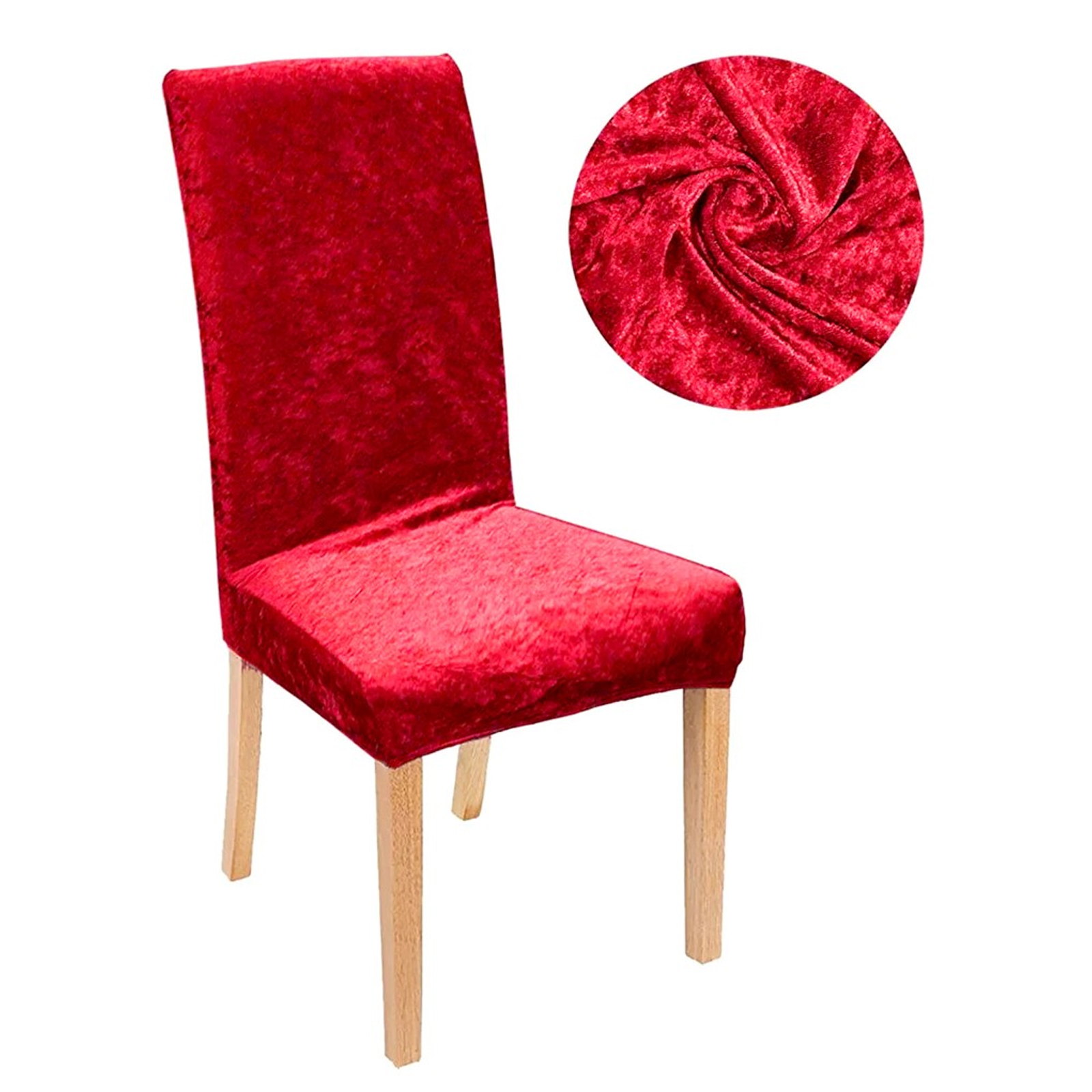 Pokrowce na krzesła Welur Aksamit Czerwony