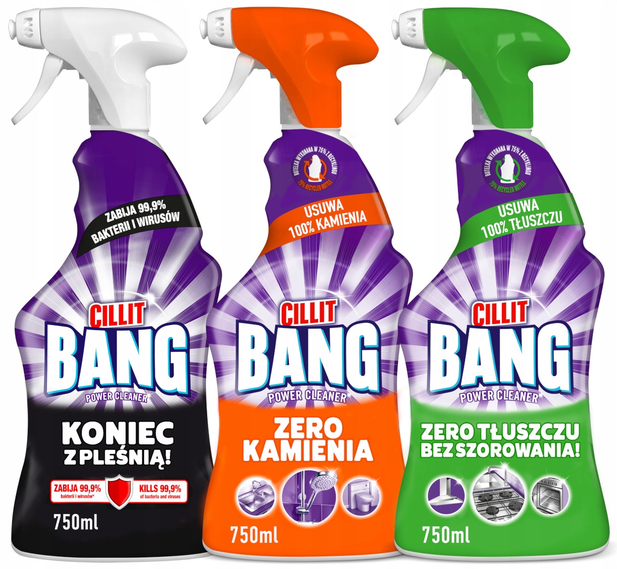 Levně Cillit Bang do kuchyně kámen tuk plíseň 3x750 ml