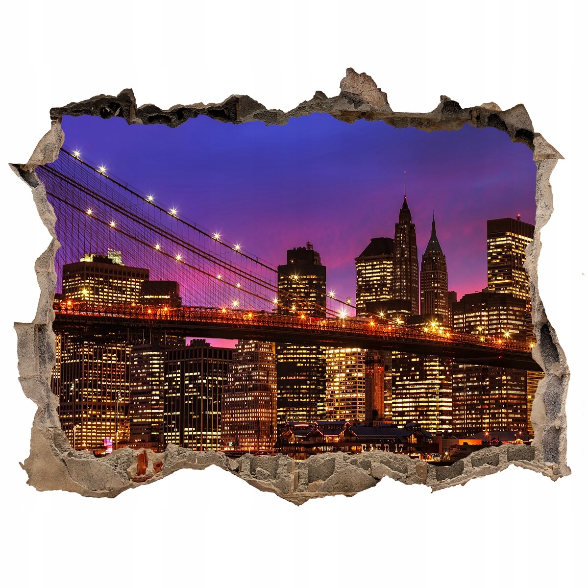 

Fototapeta dziura na ścianę 3d Manhattan zachód