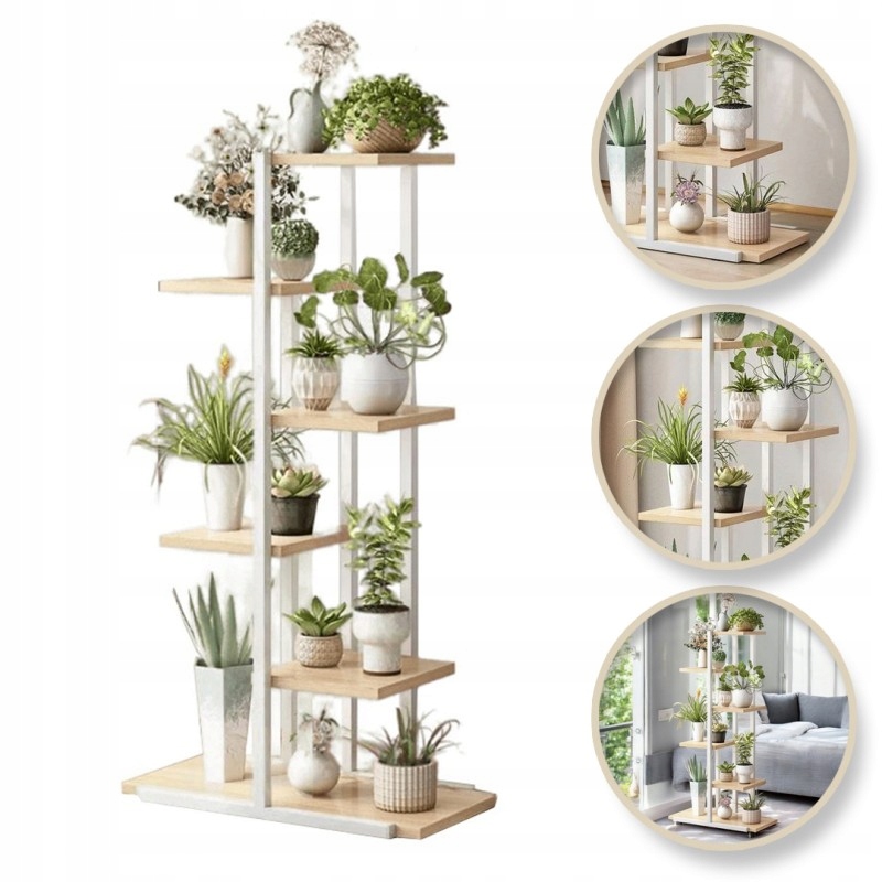 КВІТНИК ПІДСТАВКА ДЛЯ РОСЛИН КВІТИ МЕТАЛЕВА ПОЛИЦЯ ГОРИЩЕ Максимальна кількість горщиків 6