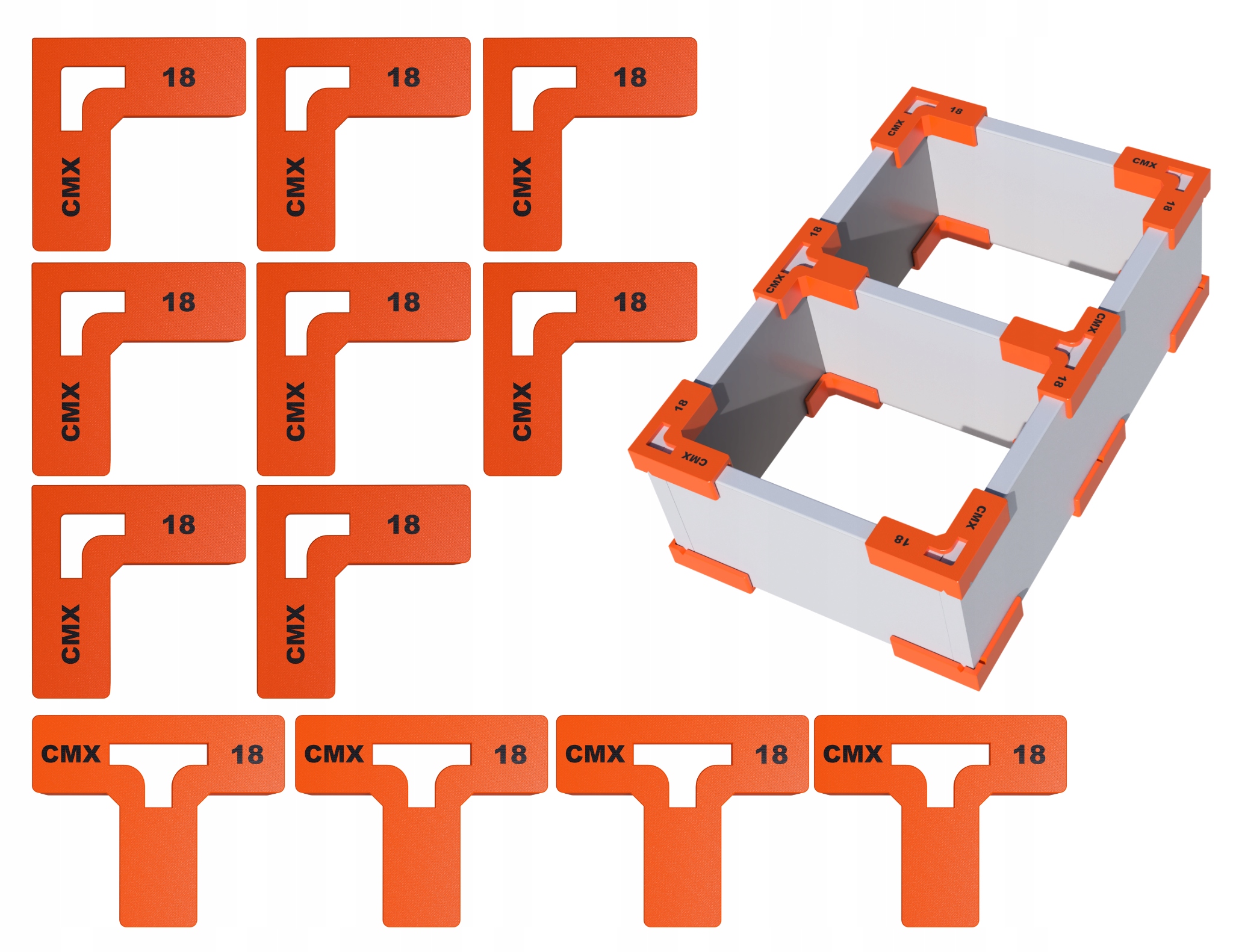 Zestaw Uchwyt Stolarski Szablon Do Mocowania Korpusów Płyt Lx8 Tx4 Max
