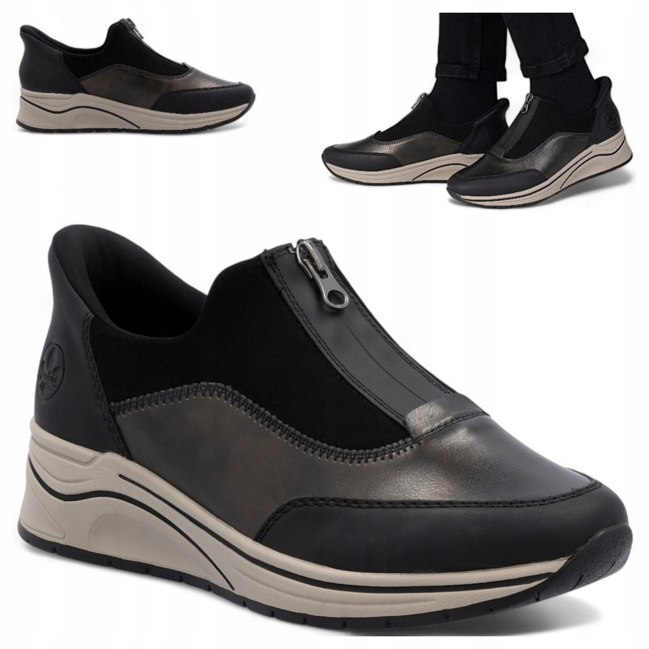 Rieker Dámské tenisky 39 na podpatku Sportovní polobotky Pohodlné Nazouvací