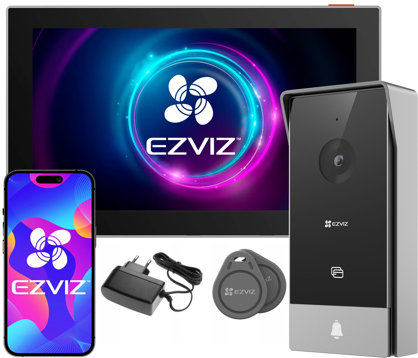 Videovrátnik Domfon Wifi Ezviz HP5 2-ŽILOVÝ Full Hd Furtka Brána Čítačka