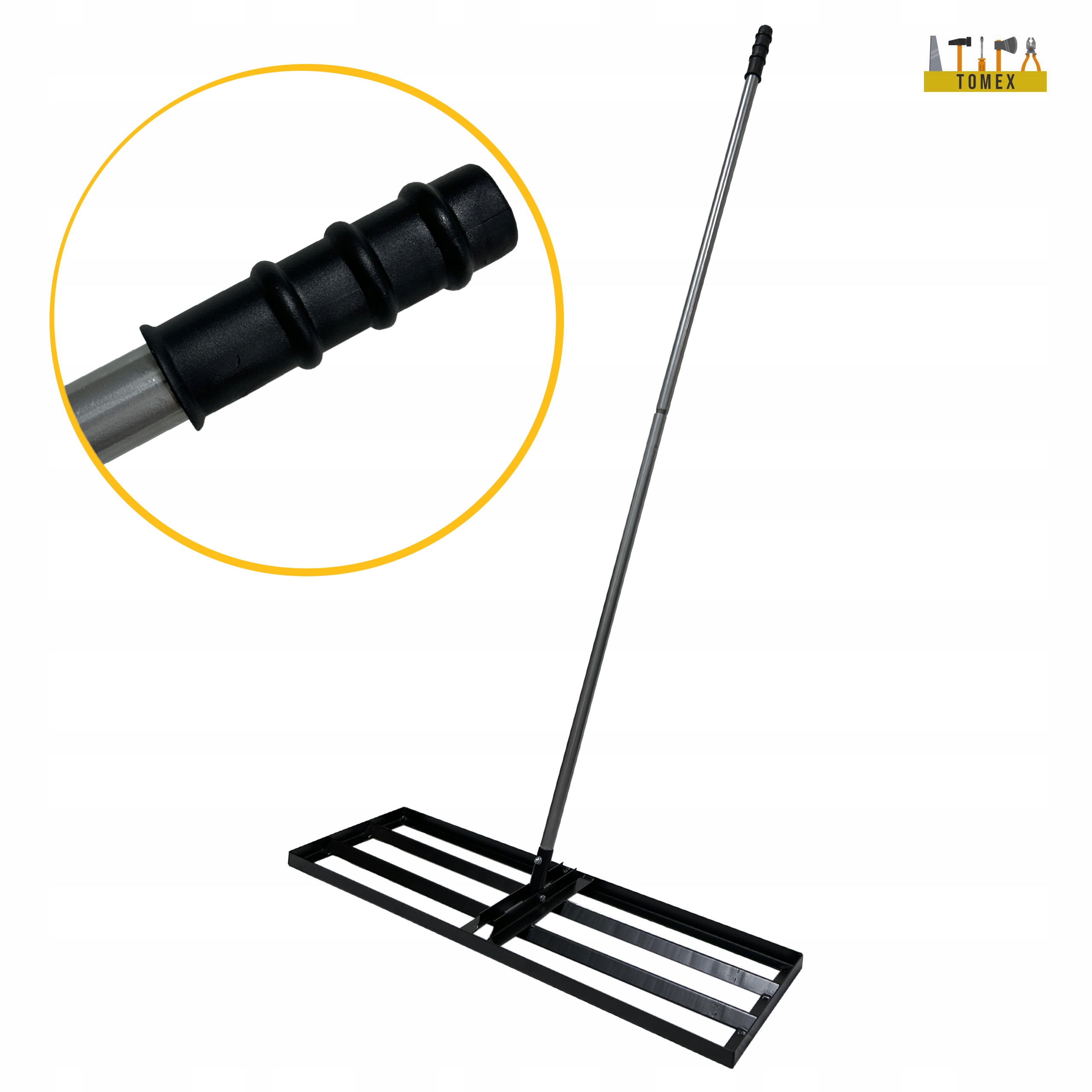 NIWELATOR TERENU RĘCZNY DO TRAWNIKA RÓWNIARKA ROZGARNIARKA 30x90cm TRZONEK Długość narzędzia 175 cm