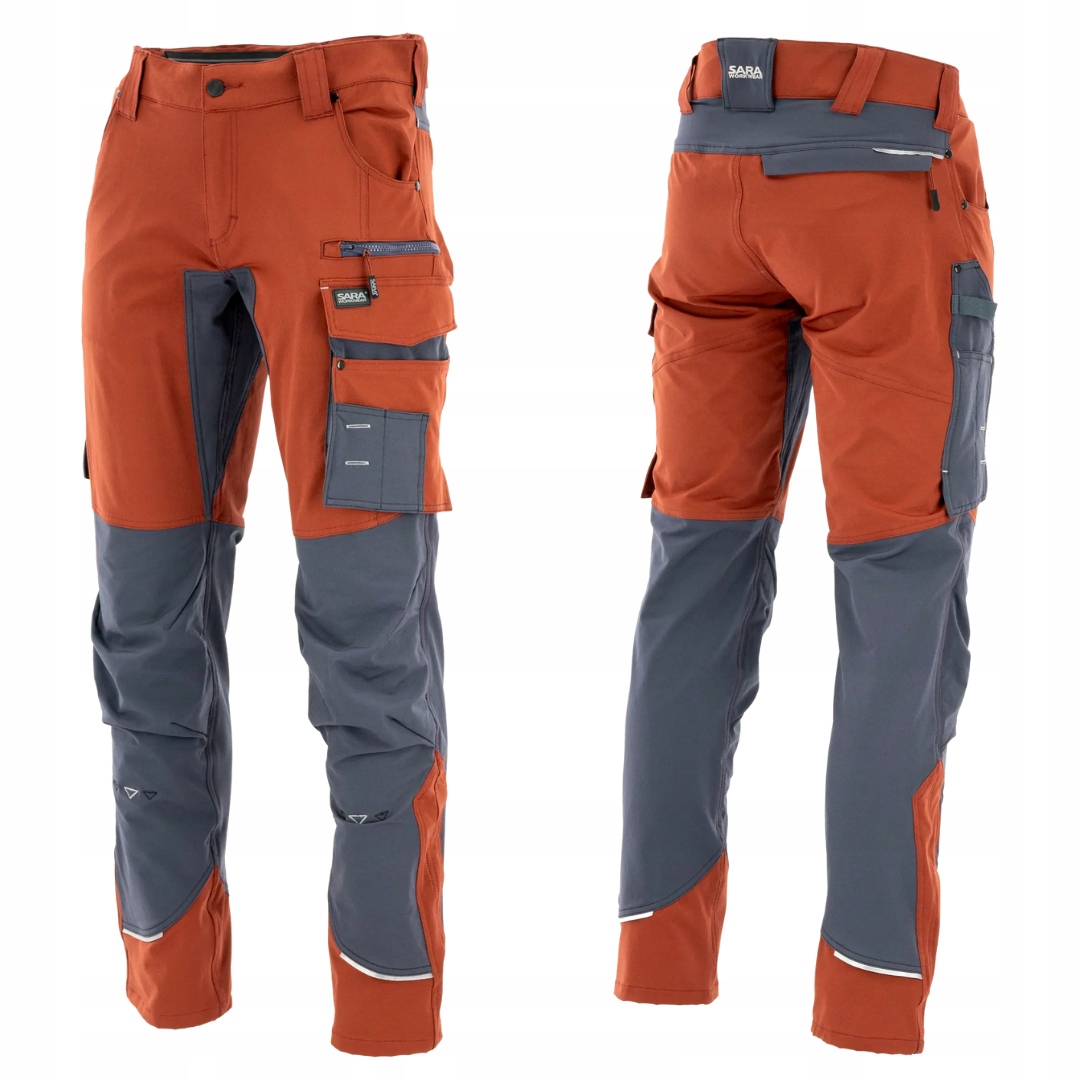 Sara Workwear Motionflex spodnie robocze do pasa Ceglasty 58