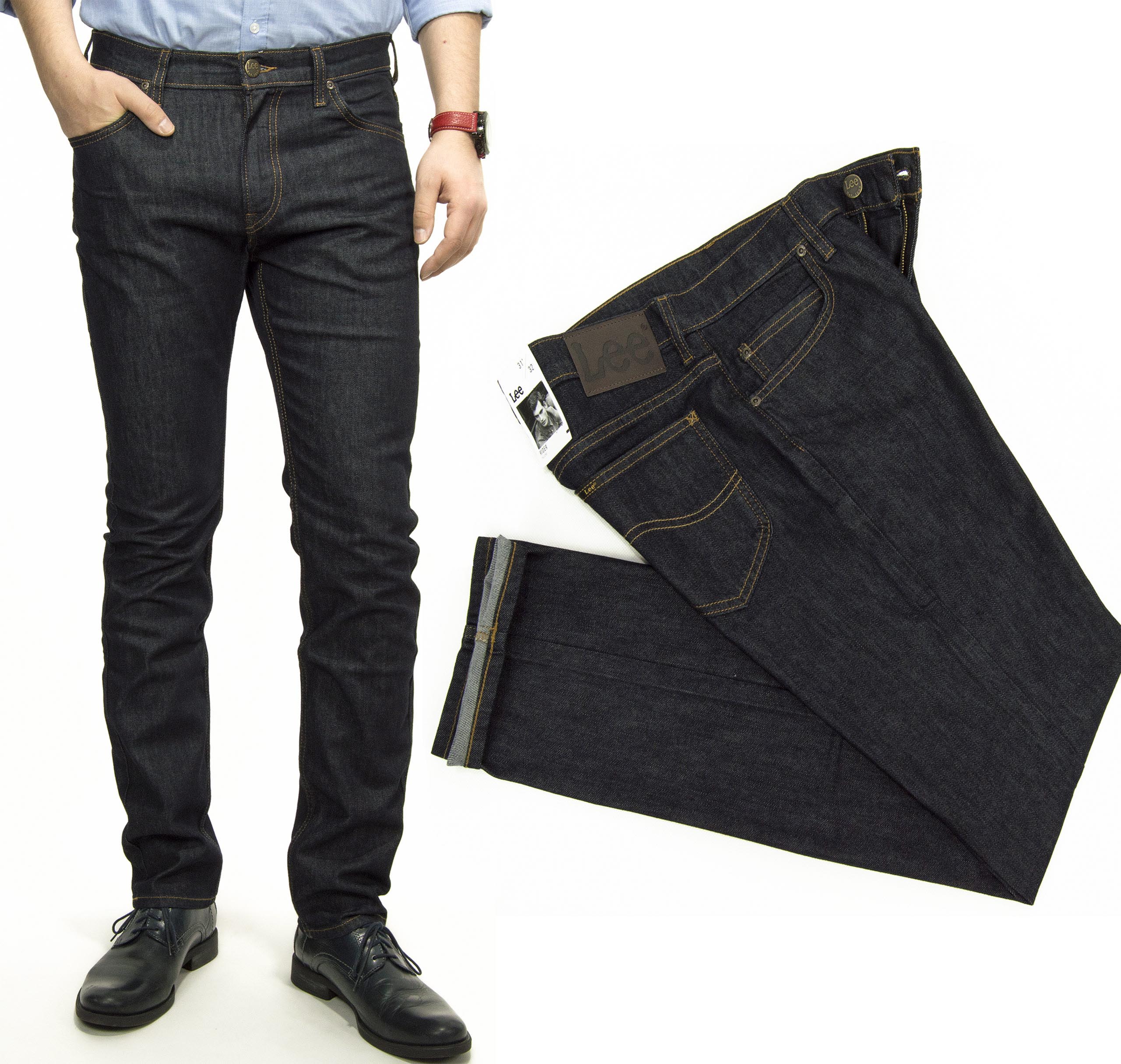 

Lee Rider Rinse męskie spodnie jeansy Slim W34 L32