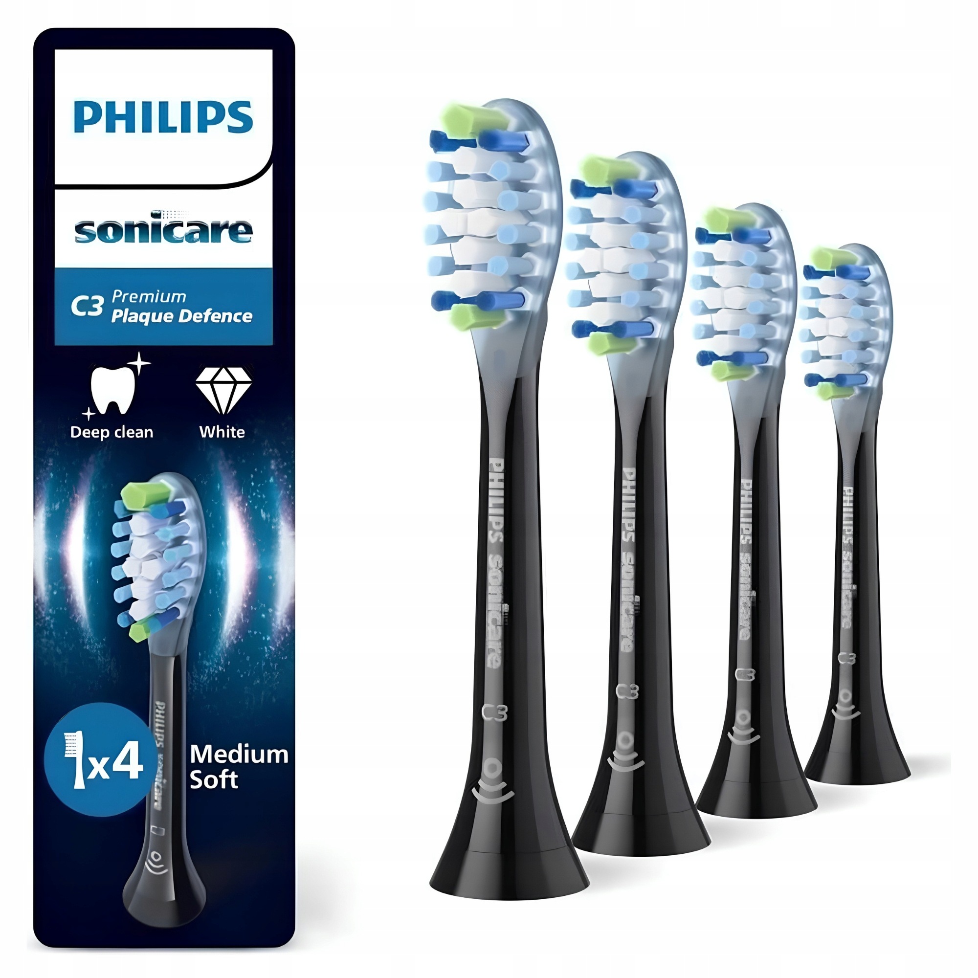 Końcówki do Philips Sonicare C3 Usuwanie płytki bakteryjnej 4 szt HX9044/88