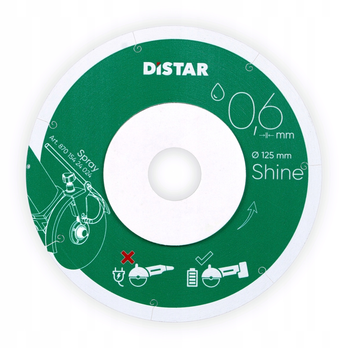 Distar Diamantový Kotouč Shine 0,6 MM Přesné Jemné Řezání 125 MM