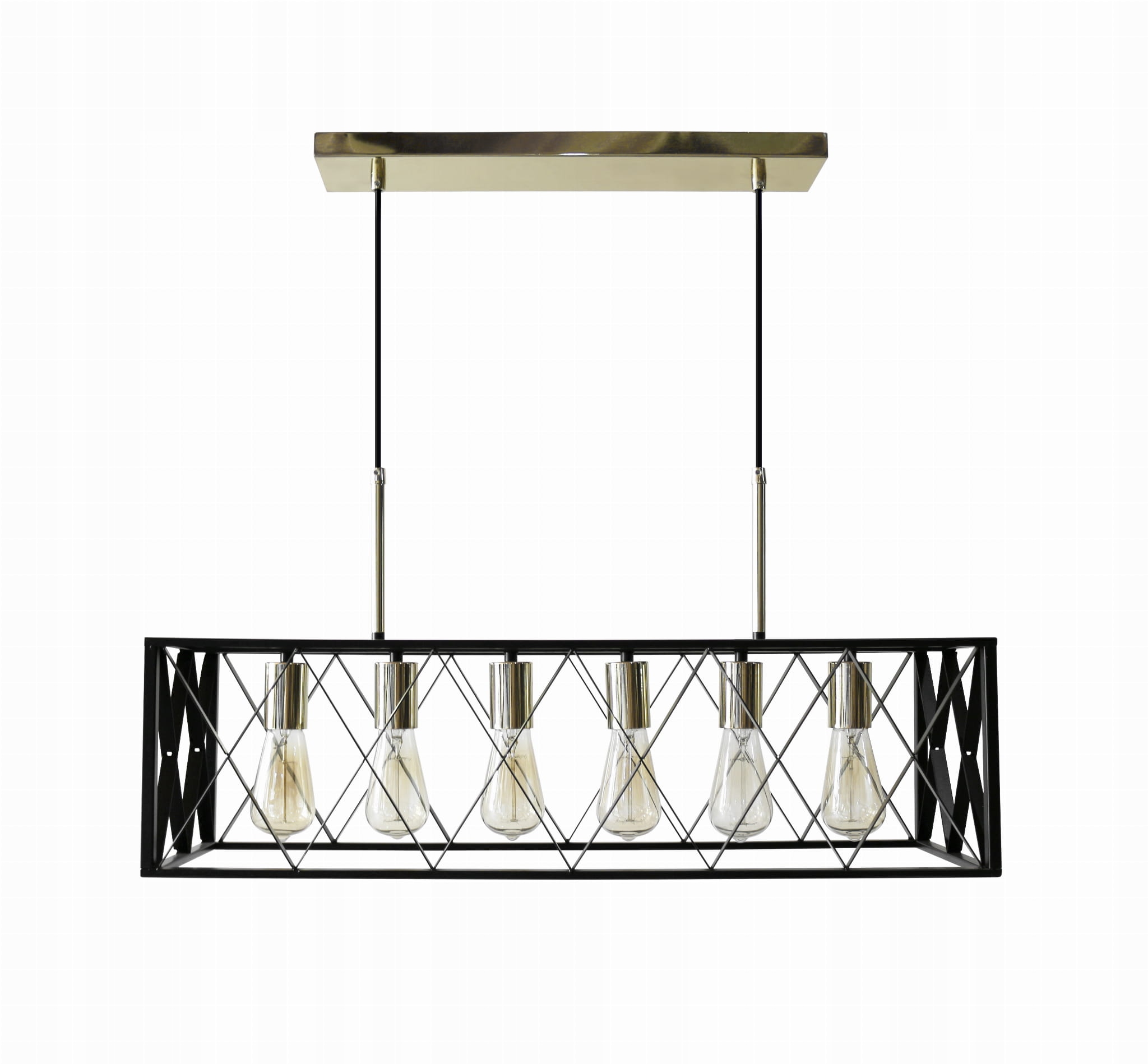 Závěsná lampa zlatá černá Frame originální loftová vintage do jídelny