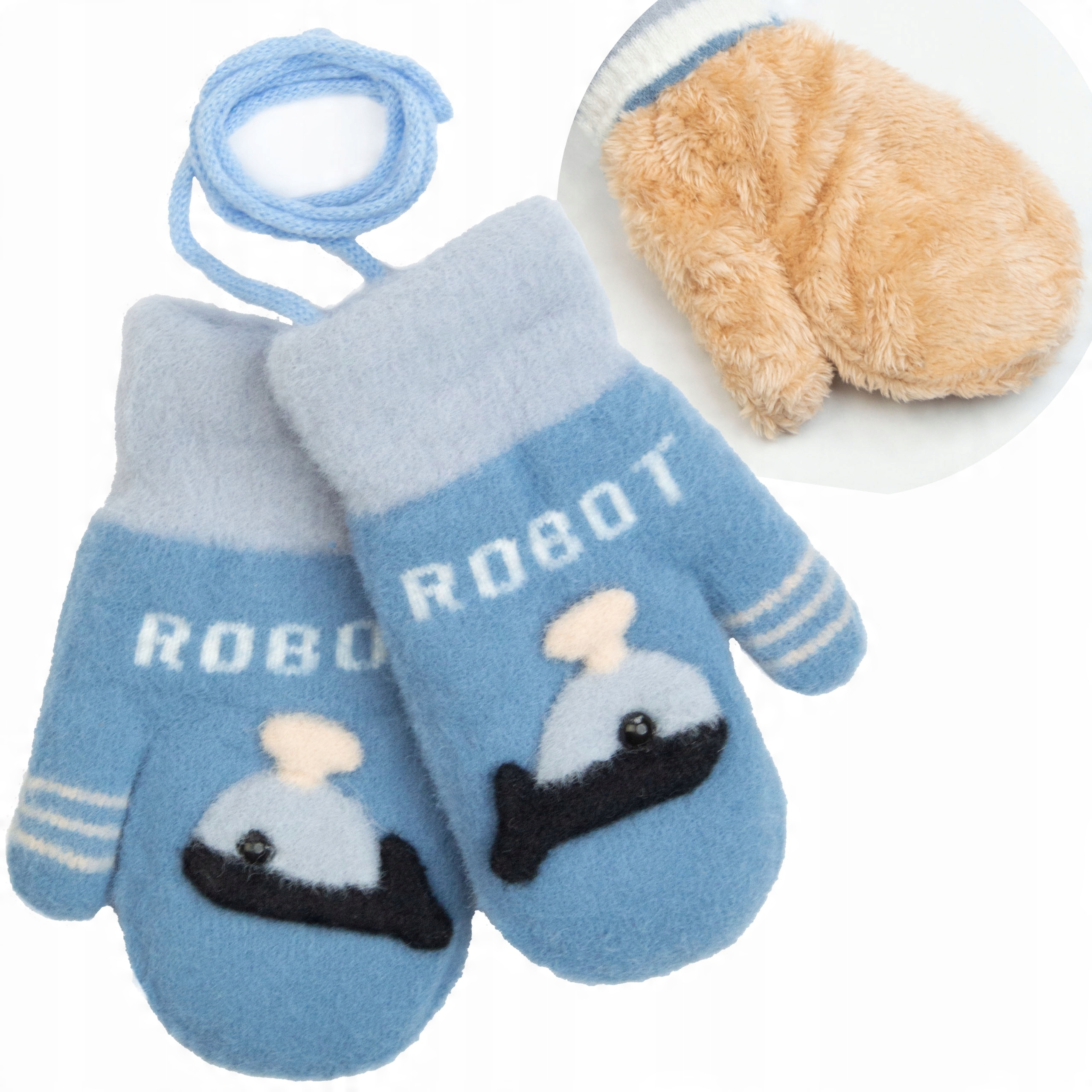 

Grube Rękawiczki dziecięce Na Sznurku 15cm, 5-8l