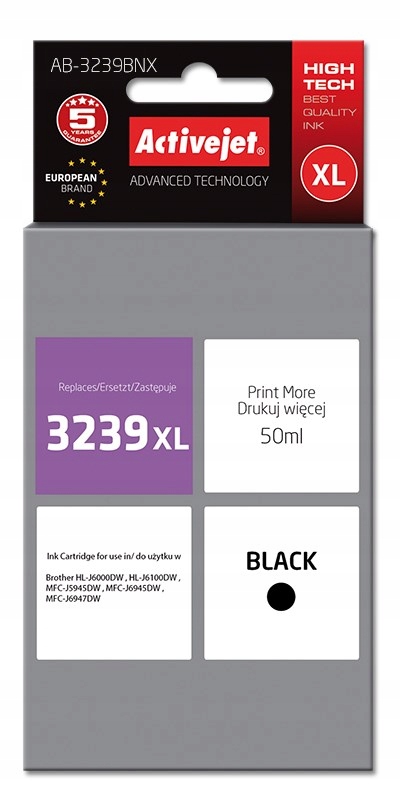 TUSZE ACTIVEJET BROTHER AB-3239BNX BLACK LC3239 XL