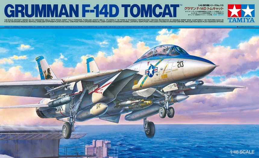 Tamiya 61118 Grumman F-14D Tomcat Letecká váha 1/48 Hobby plastová stavebnice Novinka