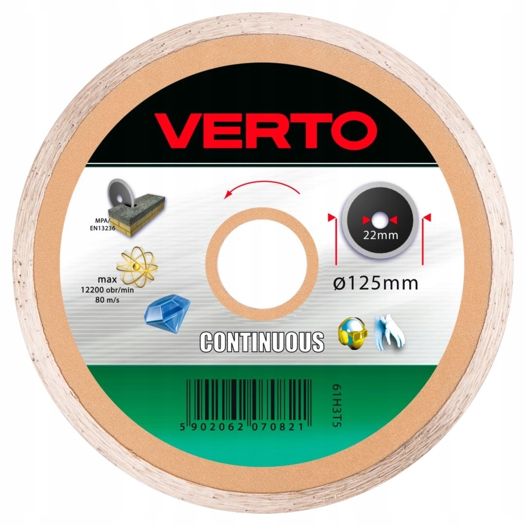 

Verto Tarcza Diamentowa Pełna Do Płytek 125mm
