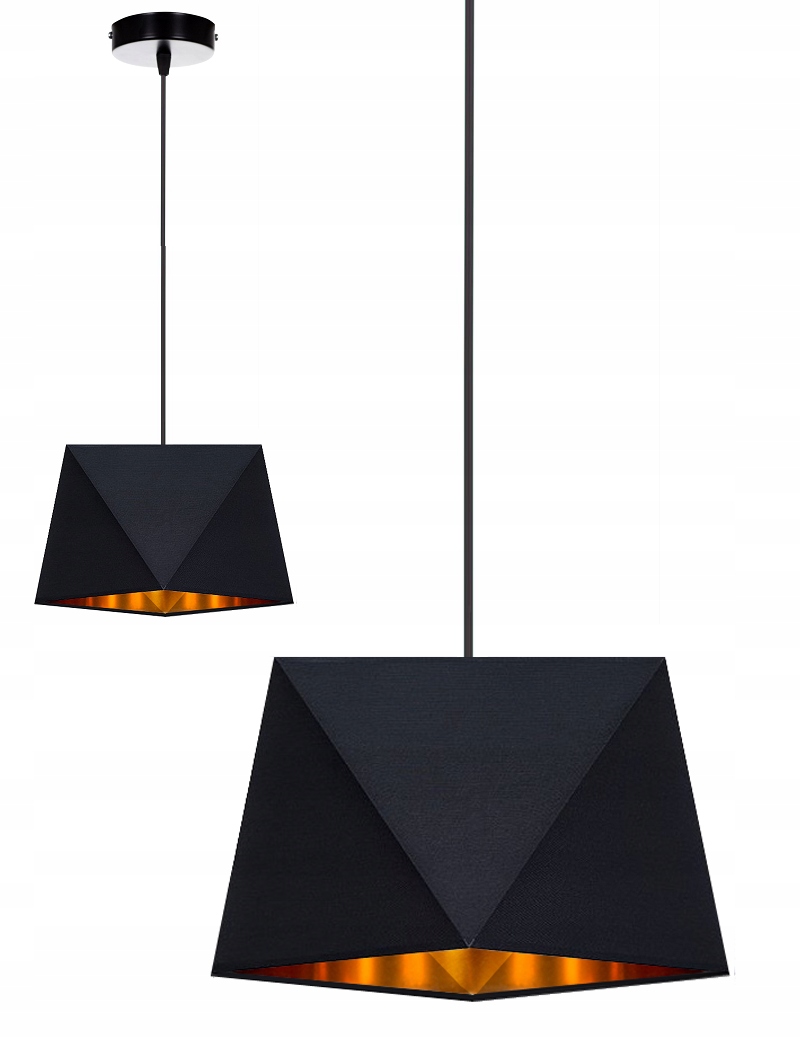 

Lampa Wisząca Sufitowa Żyrandol Abażr Diament Gold