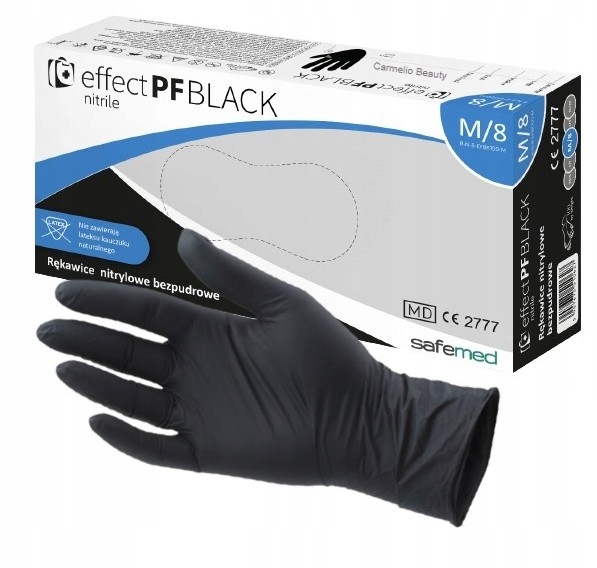 

Rękawiczki rękawice nitrylowe Czarne M 100sz Mocne