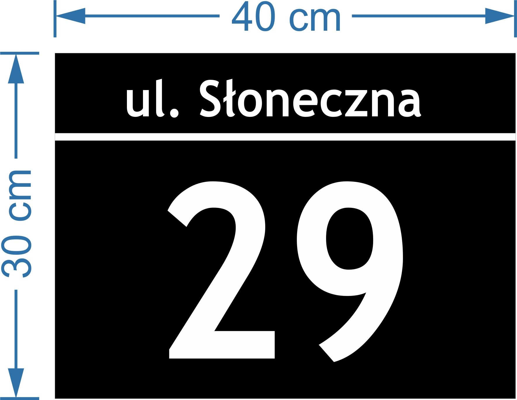 Tabliczka adresowa numer domu Czarna ALUMINIOWA