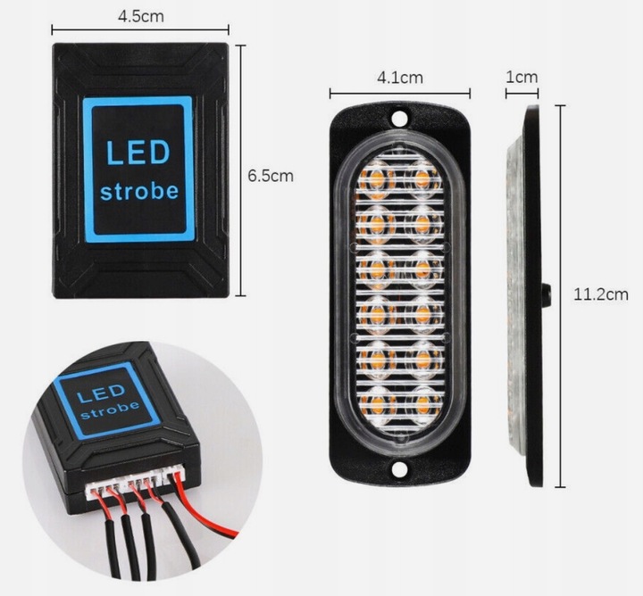 Zestaw 4 lamp ostrzegawczych LED RegMag 12–24V – Najważniejsze cechy lamp TL-07