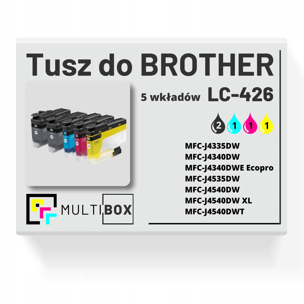 5X Nowy Tusz LC-426 LC426 do Brother MFC-J4335DW MFC-J4340DW MFC-J4535