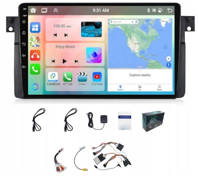 Android Rádio Navigace pro Bmw E46 1998-2005 s Carplay, 6GB Ram, 128GB Rom