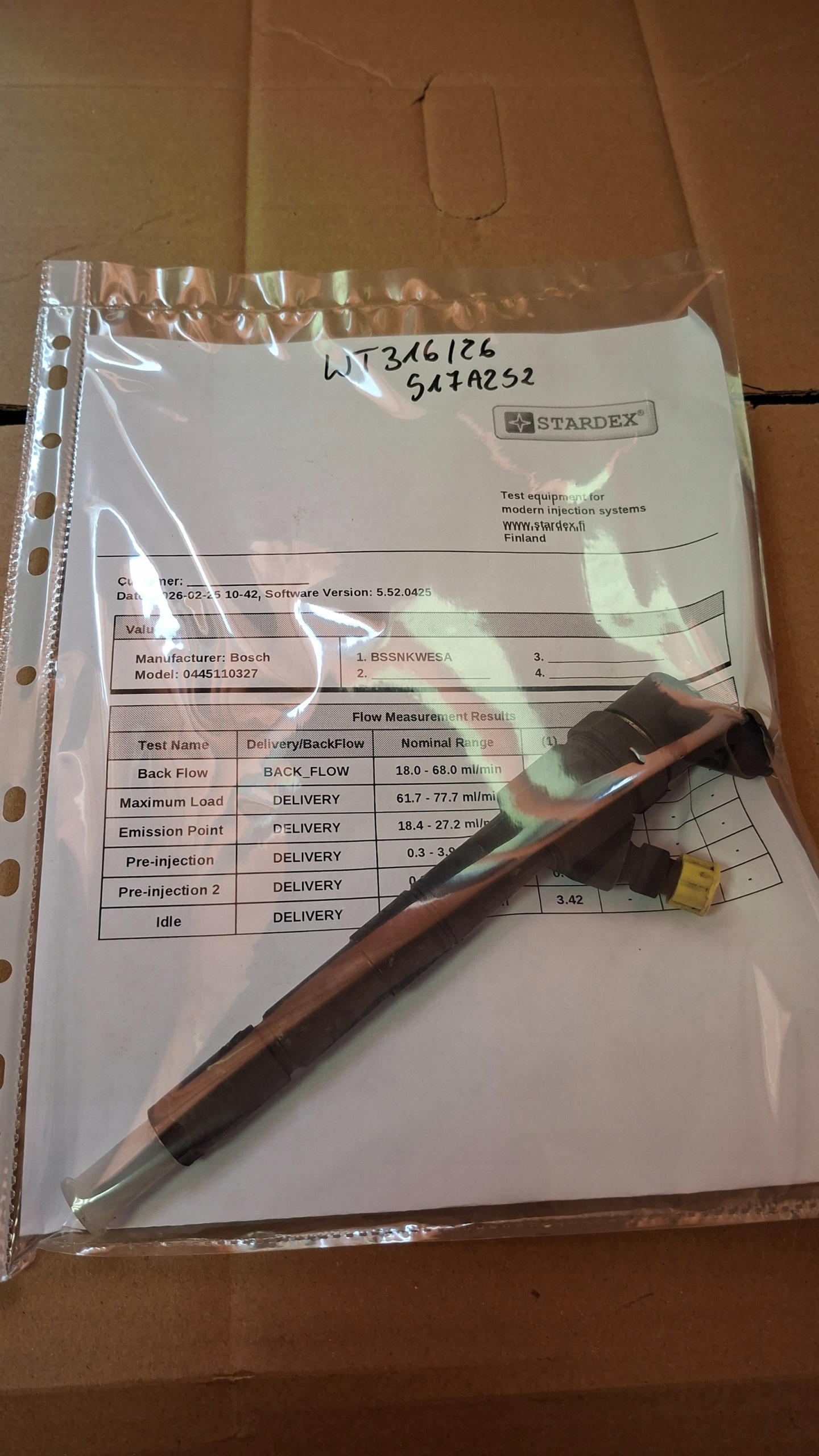 injector OPEL 2.0CDTI BOSCH 0445110327 WYDRUK