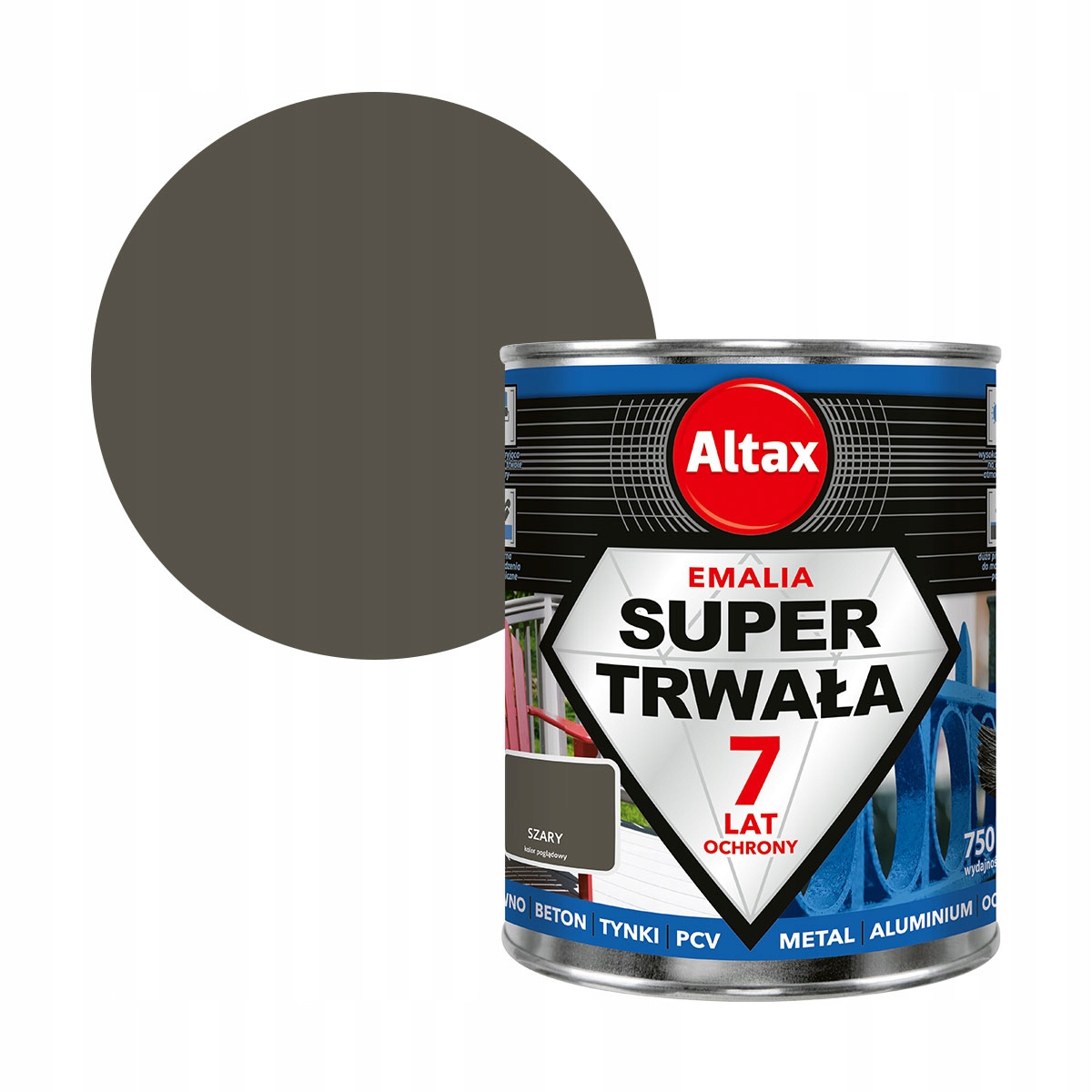 

Altax Emalia Trwała 0,75L Szary