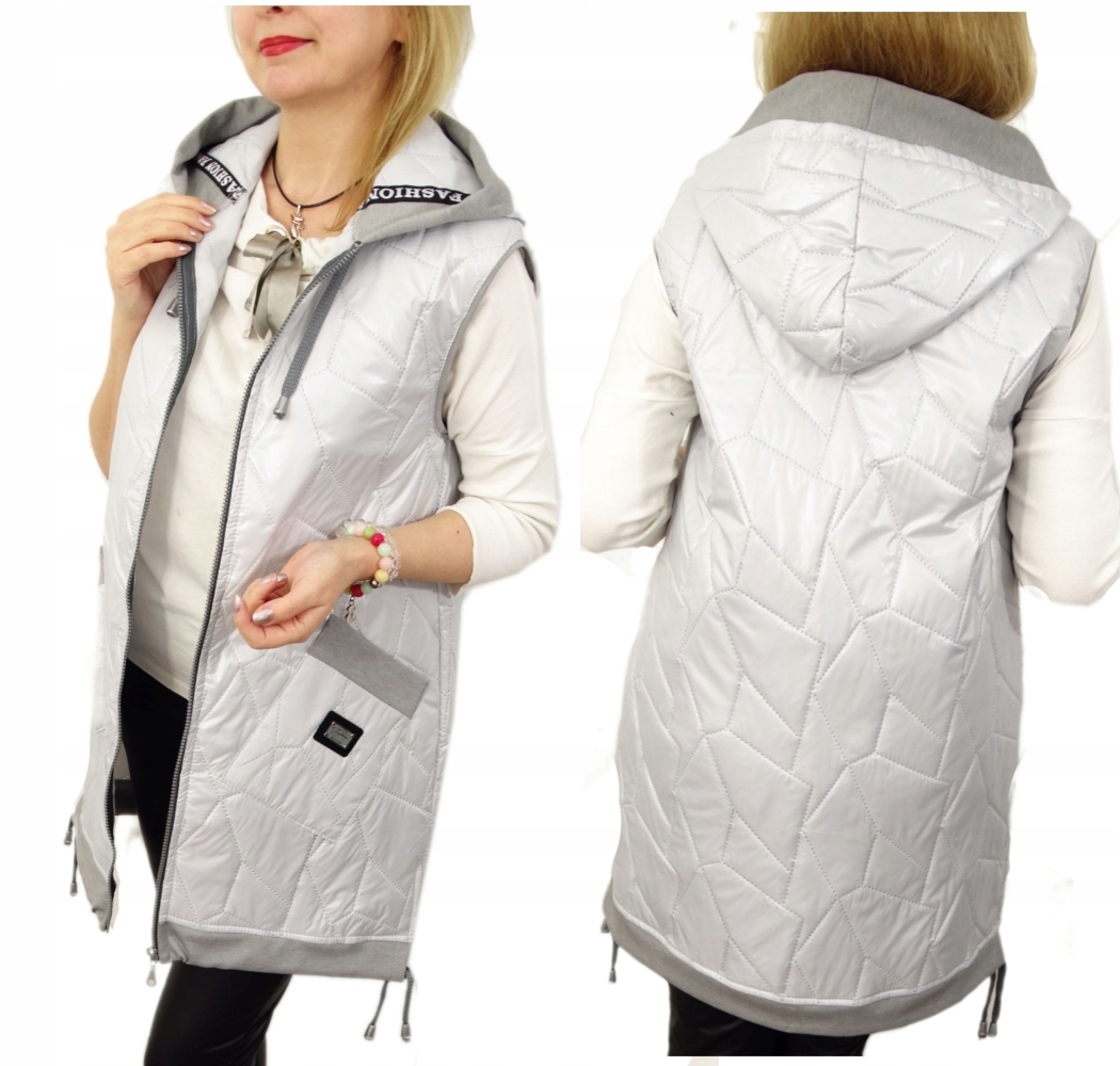 

Kamizelka Pikowana Długa Bezrękawnik Pocket 52 6XL