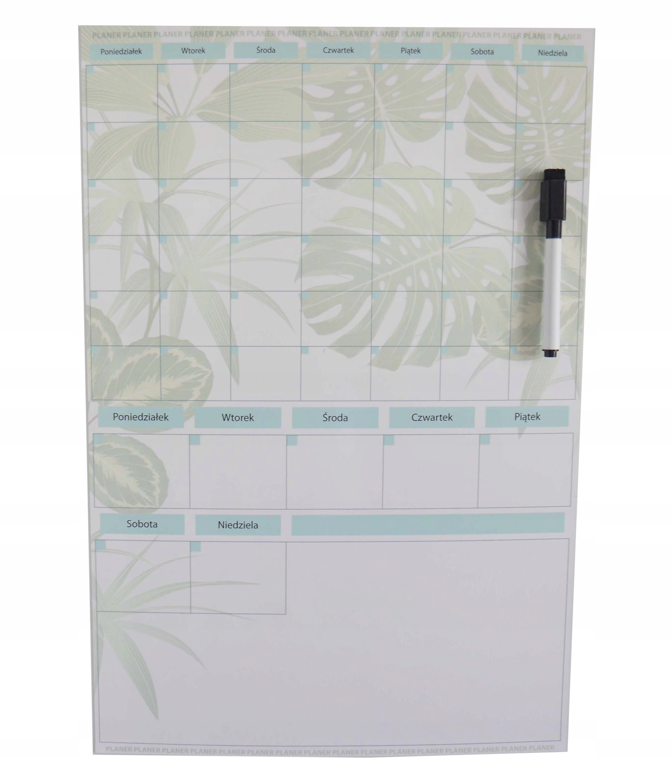 

Planer tygodniowy na lodówkę magnes Monstera 31X46